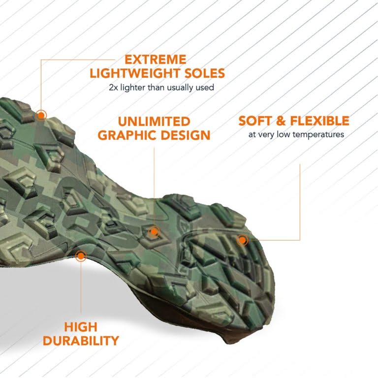 Podeszwa taktyczna NexX4™ idealna dla butów wojskowych, zapewniająca lekkość, trwałość i elastyczność.